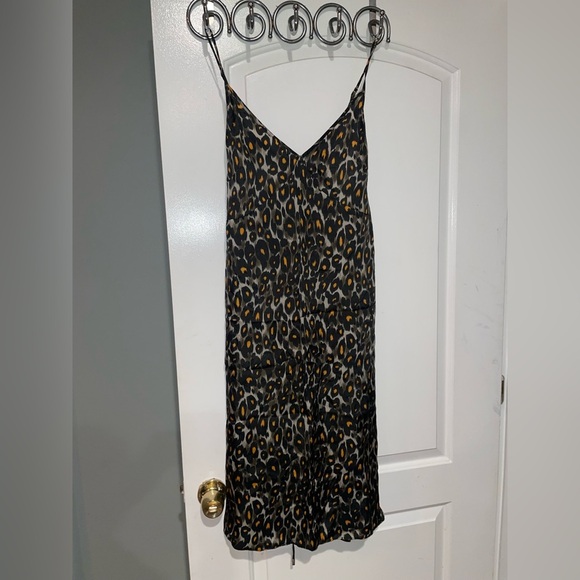 New! R13 90’s Midi Slip Leopard Dress Tie Back 🖤 XS and Medium - Picture 13 of 15